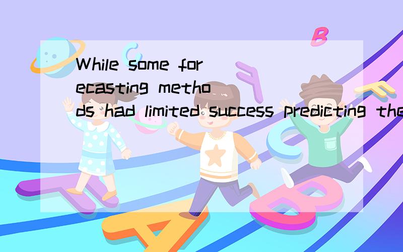 While some forecasting methods had limited success predicting the 1997 El Nino a few months in advance怎么理解,请直译 limit在剧中是什么意思?