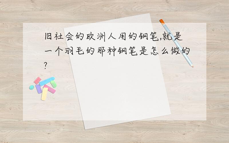 旧社会的欧洲人用的钢笔,就是一个羽毛的那种钢笔是怎么做的?