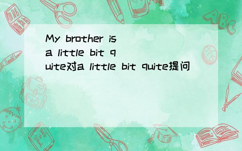 My brother is a little bit quite对a little bit quite提问