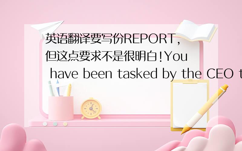 英语翻译要写份REPORT,但这点要求不是很明白!You have been tasked by the CEO to make an appraisal of the existing logistics structure described in the BES case,you can benchmark against any well known benchmark if you so wish.主要是