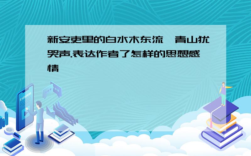 新安吏里的白水木东流,青山犹哭声.表达作者了怎样的思想感情