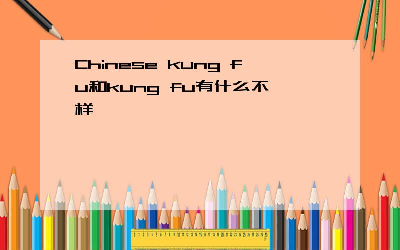 Chinese kung fu和kung fu有什么不一样