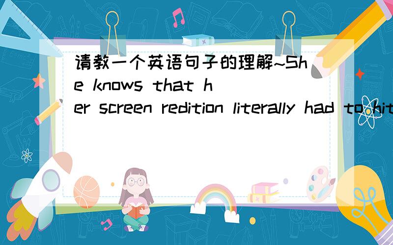 请教一个英语句子的理解~She knows that her screen redition literally had to hit all the right notes.这是VOA上面的一个句子·~关于literally 和 hit the right notes我不太理解意义和用法这是口语中的一个习惯用语