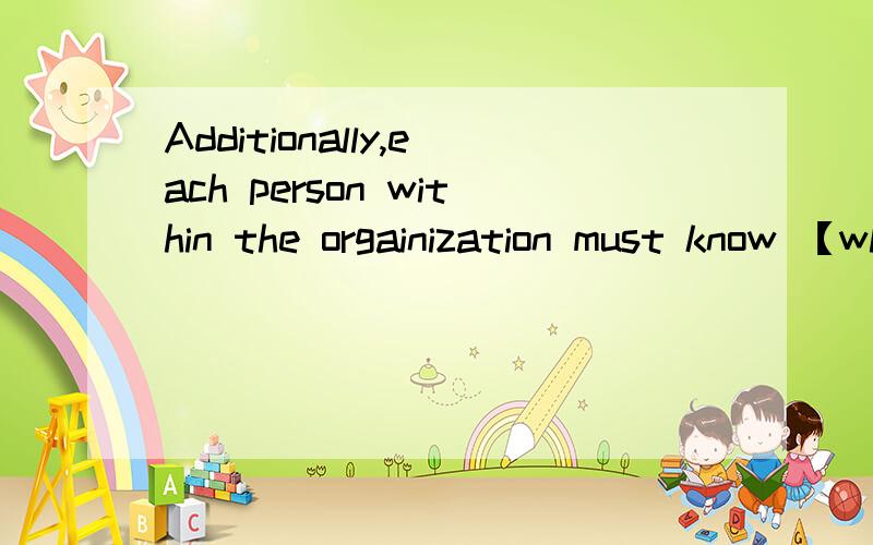 Additionally,each person within the orgainization must know 【what tasks to perform】 in order to fulfill that purpose.请问这句 what 引导的从句怎么没谓语,是不是省略了 ,那完整形式是什么 用的什么语法点