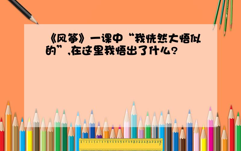 《风筝》一课中“我恍然大悟似的”,在这里我悟出了什么?