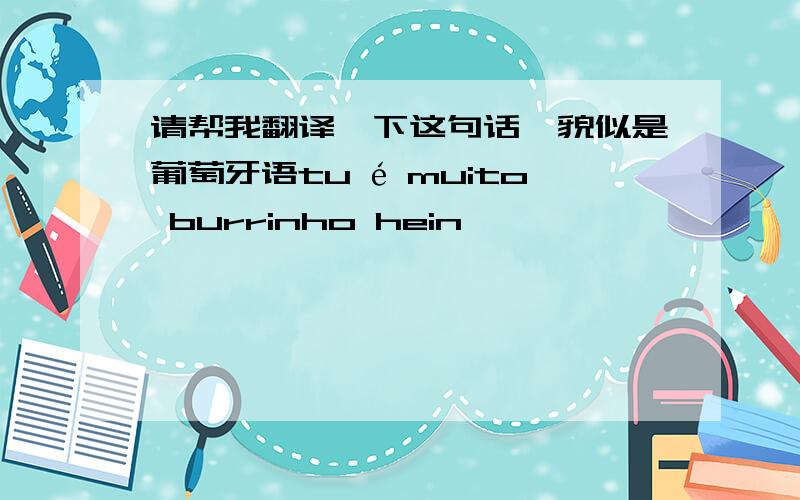 请帮我翻译一下这句话,貌似是葡萄牙语tu é muito burrinho hein