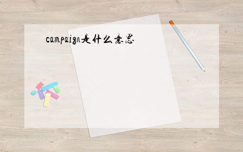 campaign是什么意思