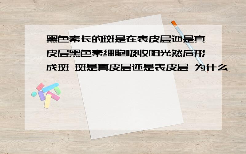 黑色素长的斑是在表皮层还是真皮层黑色素细胞吸收阳光然后形成斑 斑是真皮层还是表皮层 为什么