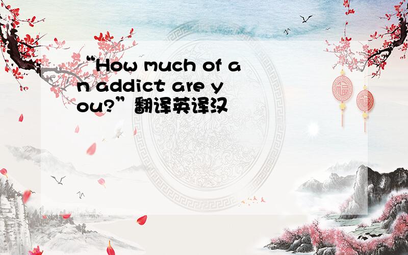 “How much of an addict are you?”翻译英译汉