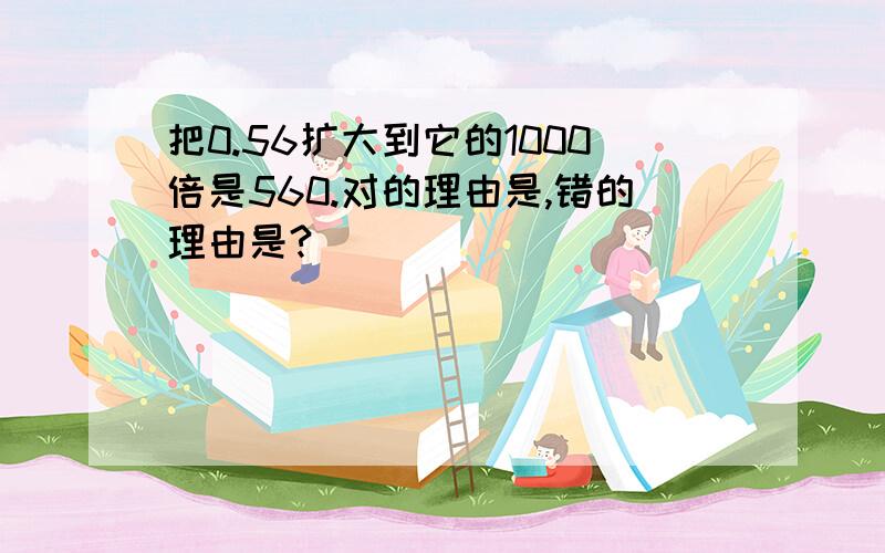 把0.56扩大到它的1000倍是560.对的理由是,错的理由是?