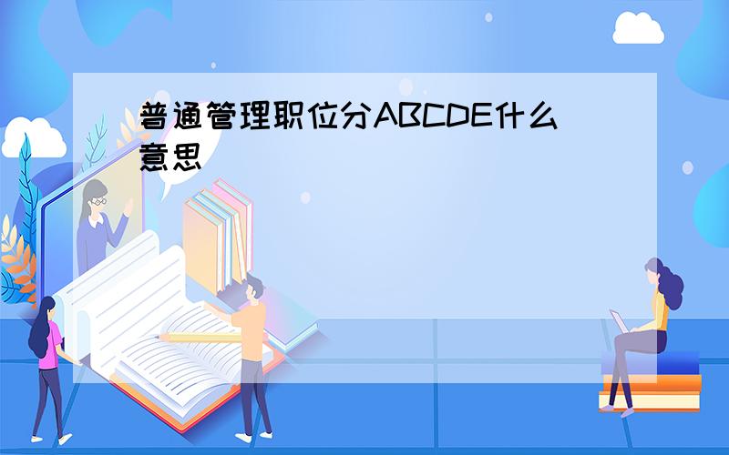 普通管理职位分ABCDE什么意思