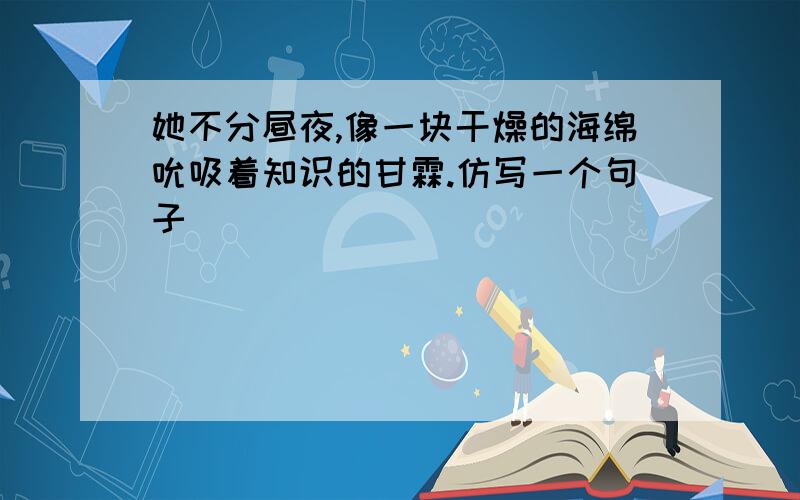 她不分昼夜,像一块干燥的海绵吮吸着知识的甘霖.仿写一个句子