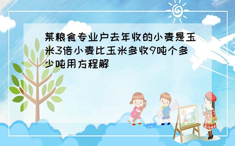 某粮食专业户去年收的小麦是玉米3倍小麦比玉米多收9吨个多少吨用方程解