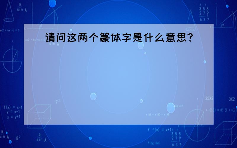 请问这两个篆体字是什么意思?