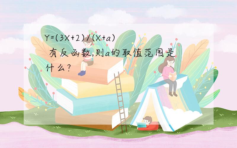 Y=(3X+2)/(X+a) 有反函数,则a的取值范围是什么?