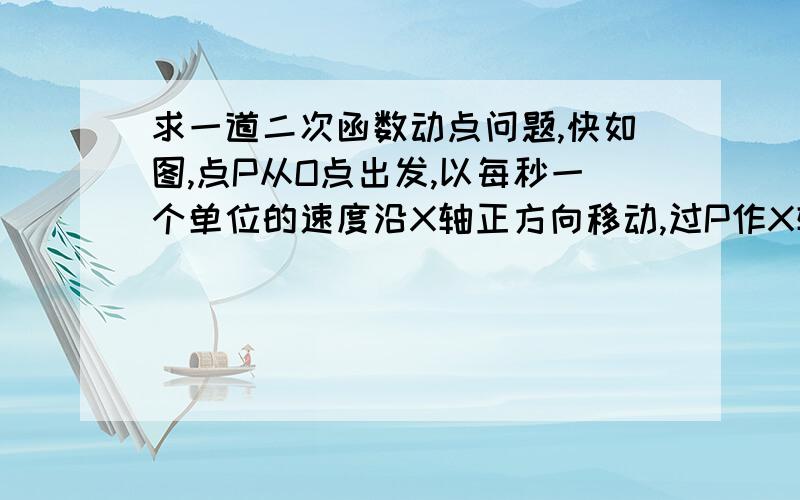 求一道二次函数动点问题,快如图,点P从O点出发,以每秒一个单位的速度沿X轴正方向移动,过P作X轴的垂线与y=1/2x交于点A,以PA为一边向右作正方形PABC,当P点运动4秒的时候,点Q从P出发,沿PA-AB-BC运