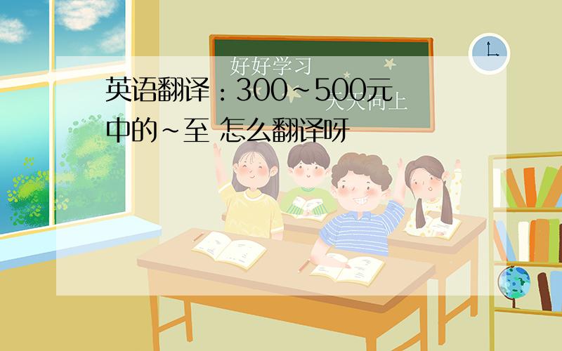 英语翻译：300~500元 中的~至 怎么翻译呀