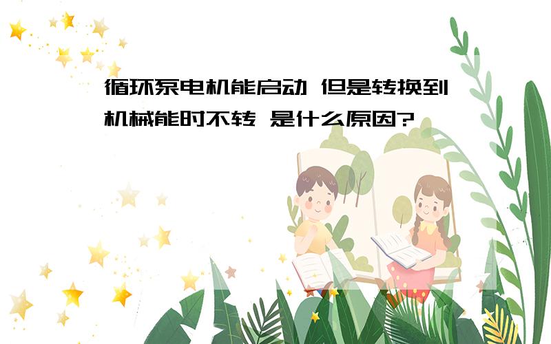 循环泵电机能启动 但是转换到机械能时不转 是什么原因?