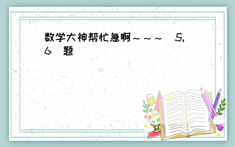 数学大神帮忙急啊～～～（5,6）题