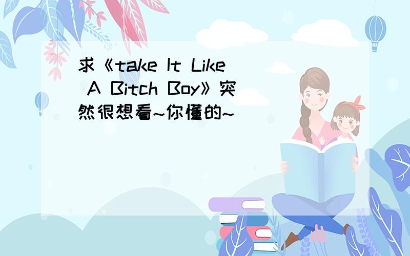 求《take It Like A Bitch Boy》突然很想看~你懂的~