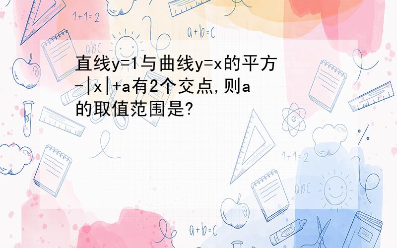 直线y=1与曲线y=x的平方-|x|+a有2个交点,则a的取值范围是?