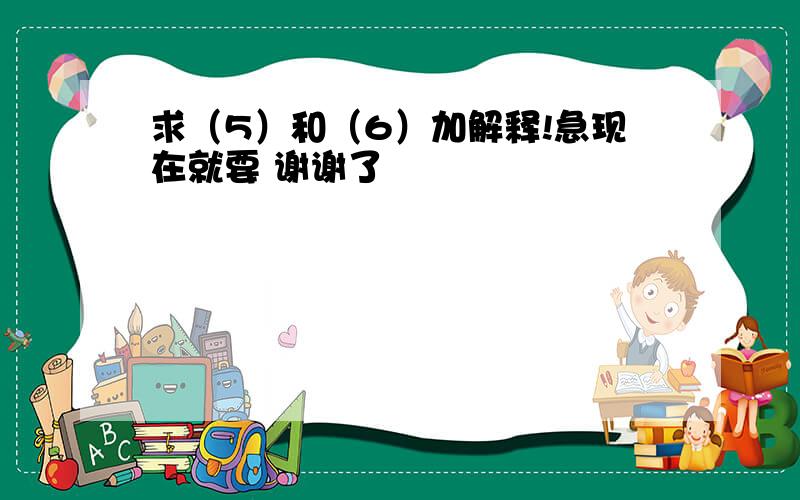 求（5）和（6）加解释!急现在就要 谢谢了