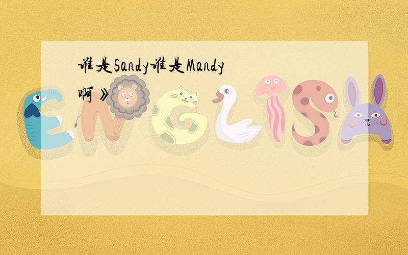 谁是Sandy谁是Mandy啊》