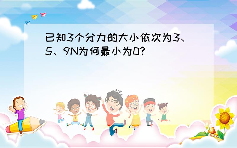 已知3个分力的大小依次为3、5、9N为何最小为0?