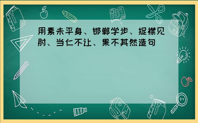 用素未平身、邯郸学步、捉襟见肘、当仁不让、果不其然造句