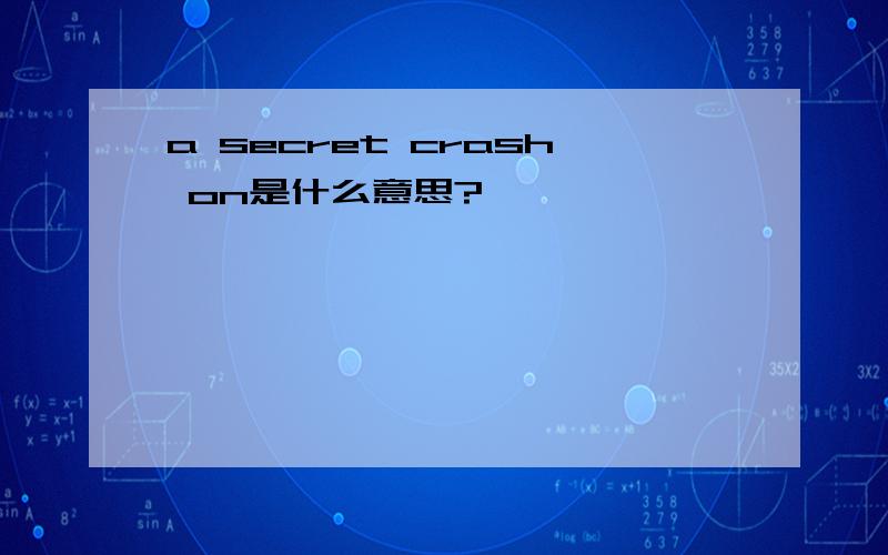 a secret crash on是什么意思?