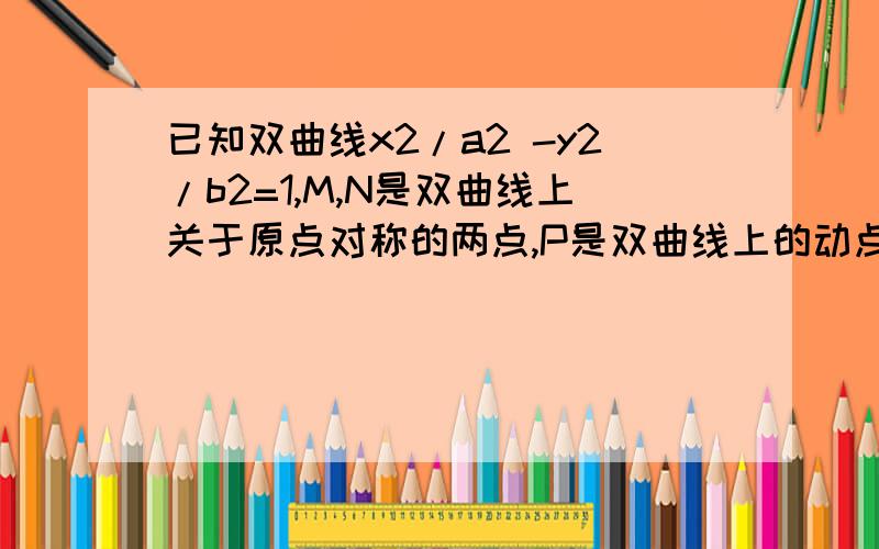 已知双曲线x2/a2 -y2/b2=1,M,N是双曲线上关于原点对称的两点,P是双曲线上的动点,且直线PM,PN的斜率分别为k1,k2,k1k2≠0,若|k1|+|k2|的最小值为1,则双曲线的离心率为难道没有人来回答？