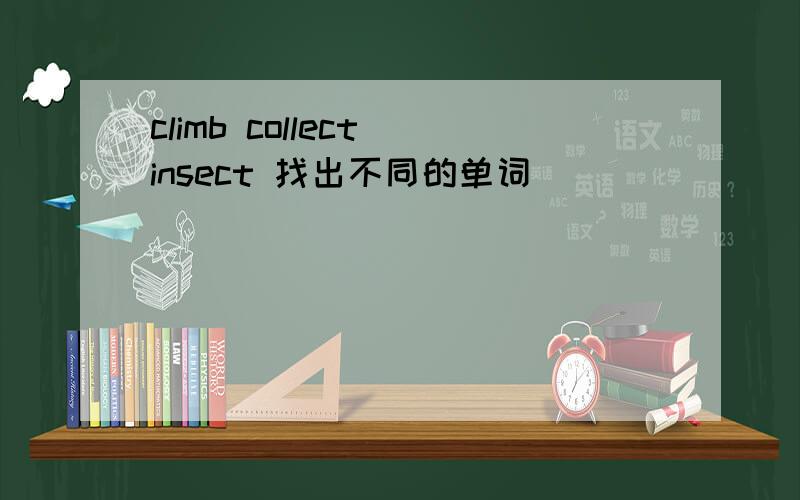 climb collect insect 找出不同的单词