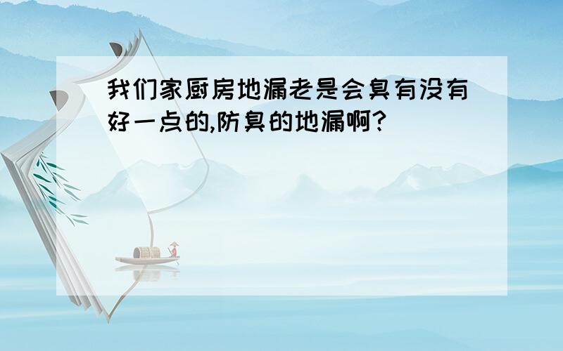 我们家厨房地漏老是会臭有没有好一点的,防臭的地漏啊?