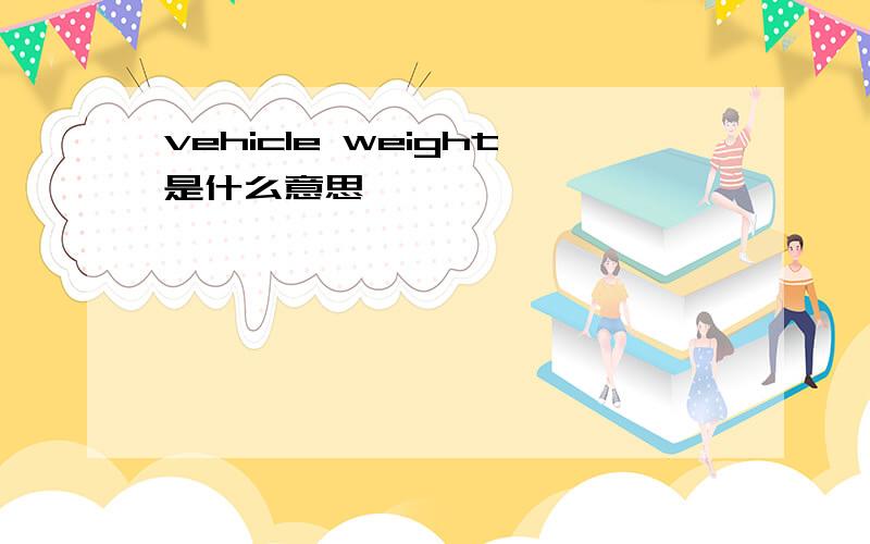 vehicle weight是什么意思