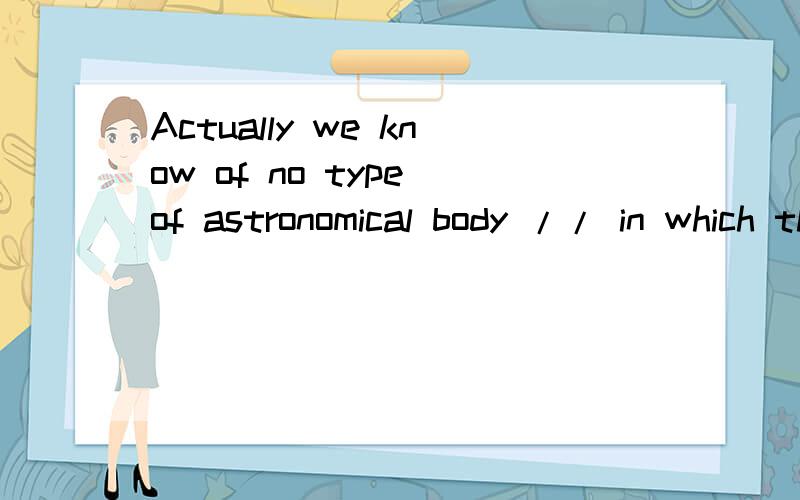 Actually we know of no type of astronomical body // in which the conditions can be favorable to life / except planets like our own revolving round a sun.考研咨询在线关注你的考研生活