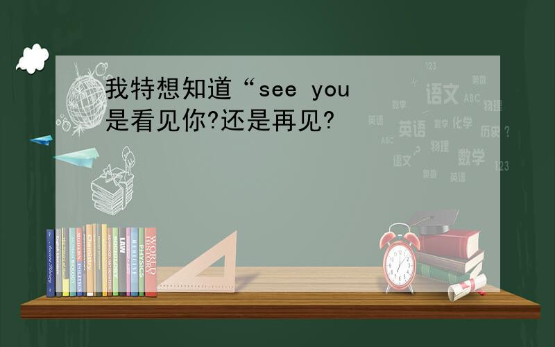 我特想知道“see you 是看见你?还是再见?