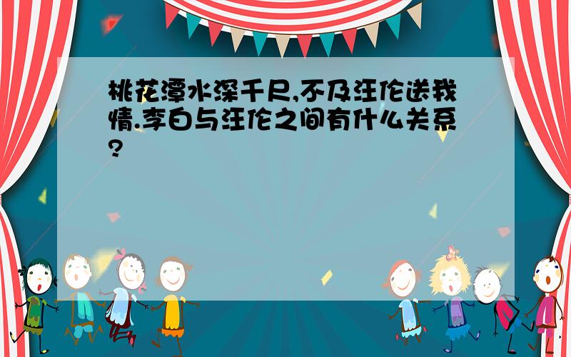 桃花潭水深千尺,不及汪伦送我情.李白与汪伦之间有什么关系?