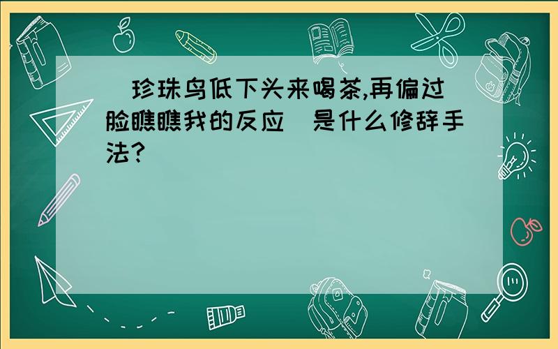 (珍珠鸟低下头来喝茶,再偏过脸瞧瞧我的反应）是什么修辞手法?