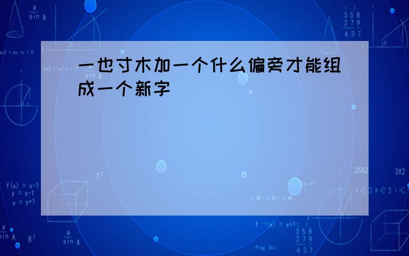 一也寸木加一个什么偏旁才能组成一个新字