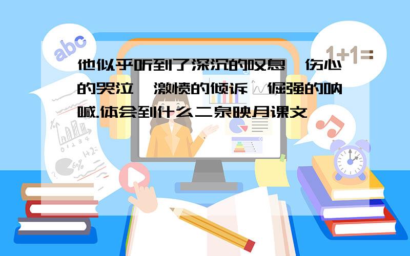 他似乎听到了深沉的叹息,伤心的哭泣,激愤的倾诉,倔强的呐喊.体会到什么二泉映月课文