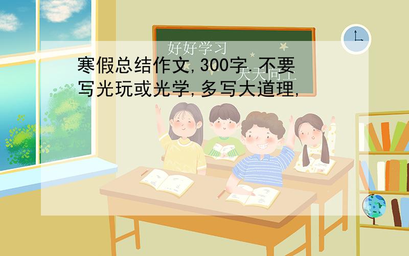 寒假总结作文,300字.不要写光玩或光学,多写大道理,