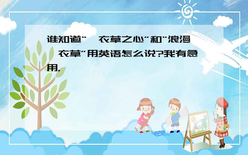 谁知道“薰衣草之心”和“浪漫薰衣草”用英语怎么说?我有急用.