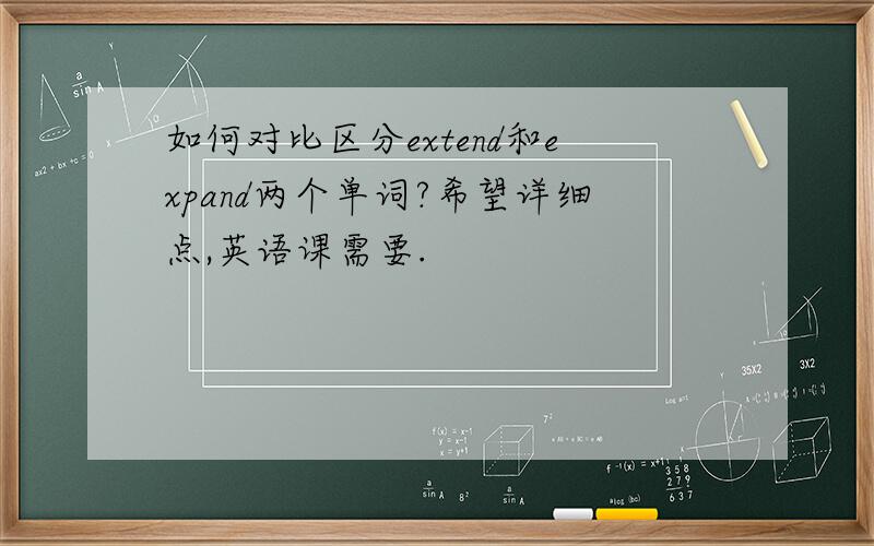 如何对比区分extend和expand两个单词?希望详细点,英语课需要.