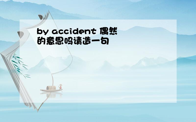 by accident 偶然的意思吗请造一句