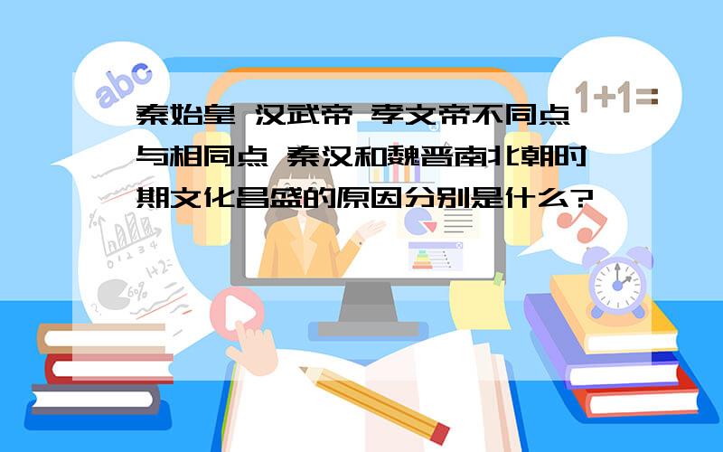 秦始皇 汉武帝 孝文帝不同点与相同点 秦汉和魏晋南北朝时期文化昌盛的原因分别是什么?