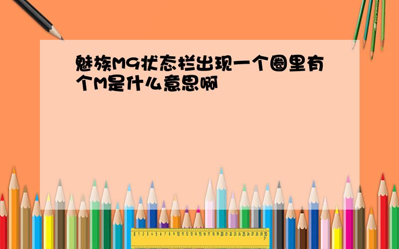 魅族M9状态栏出现一个圈里有个M是什么意思啊