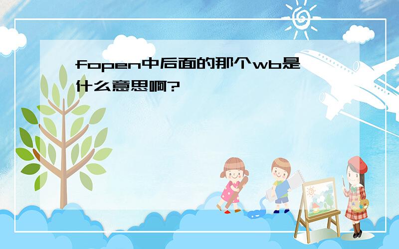 fopen中后面的那个wb是什么意思啊?