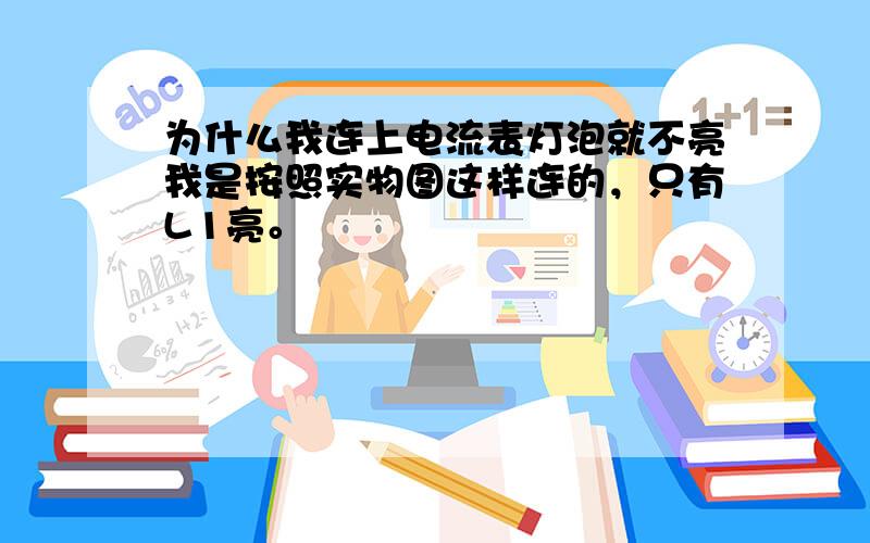 为什么我连上电流表灯泡就不亮我是按照实物图这样连的，只有L1亮。