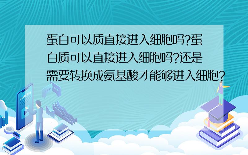 蛋白可以质直接进入细胞吗?蛋白质可以直接进入细胞吗?还是需要转换成氨基酸才能够进入细胞?