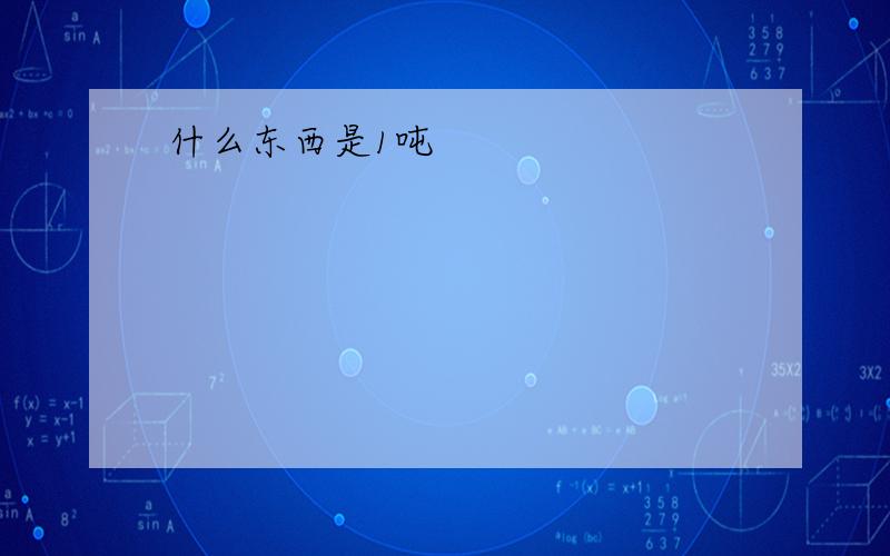 什么东西是1吨